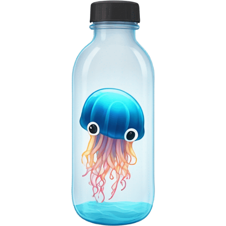 Jellyfish in water bottle  emoji