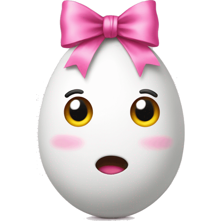 Egg with pink bow emoji