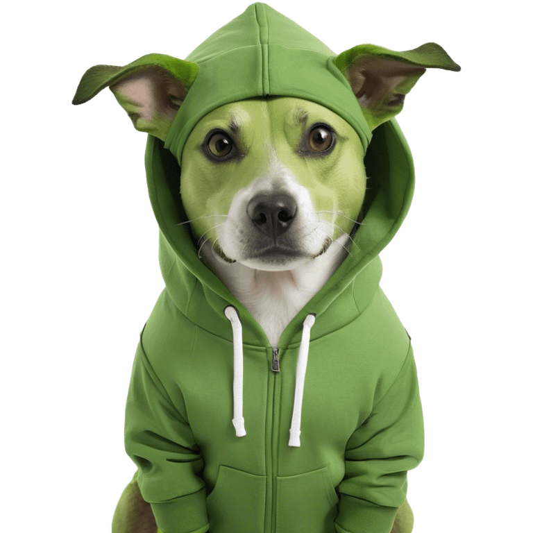 Dog wearing a hoodie emoji