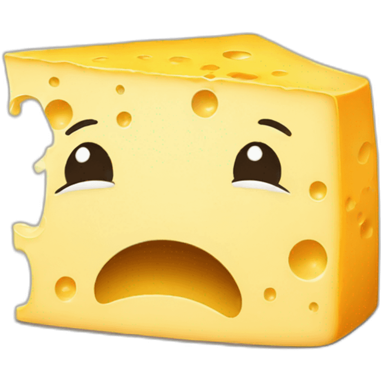 Block of cheese crying emoji