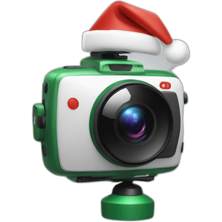 vr camera with christmas decoration emoji