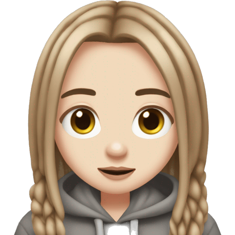 Billie Eilish with brown hair ￼ emoji