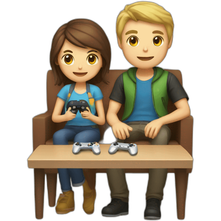 couple playing video game together emoji