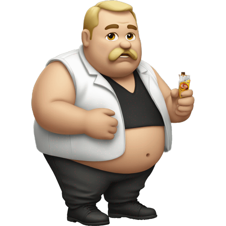 Fat man with a cigarette  emoji