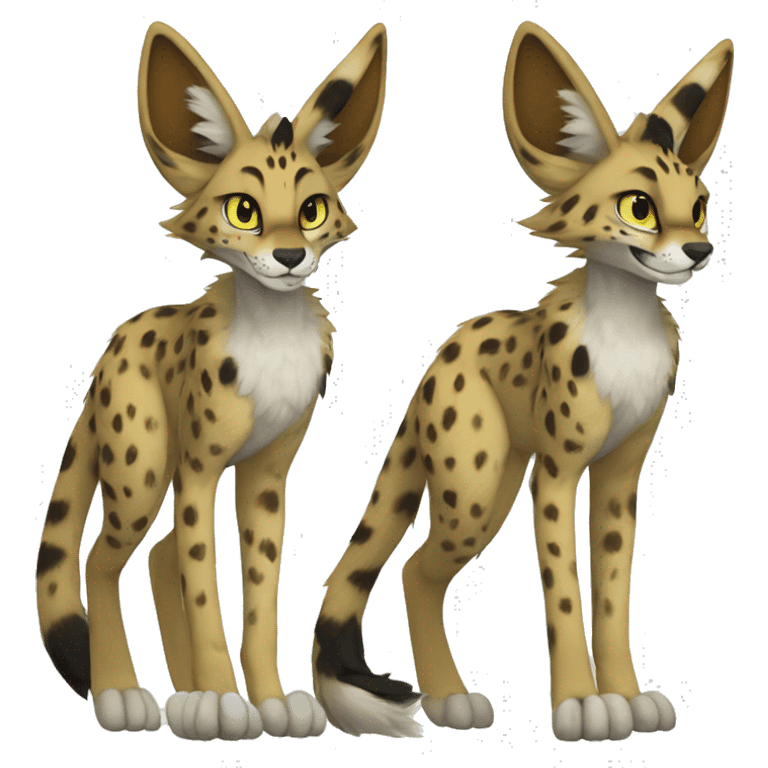 Anthro Fursona Sergal-Serval-Vernid full body emoji