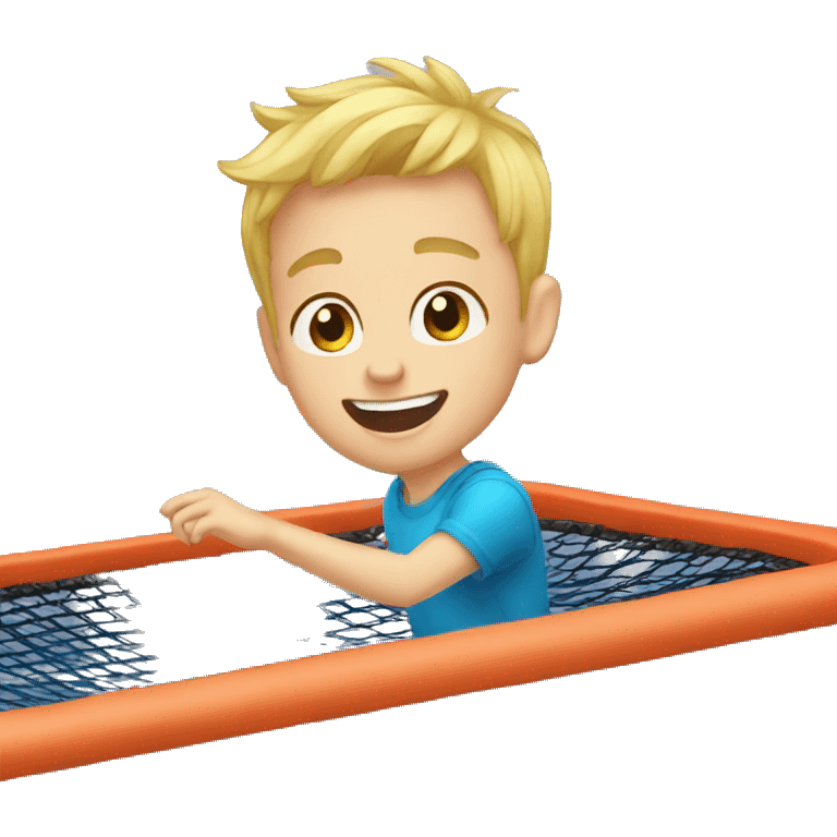 Cute Boy blond hair on trampoline emoji