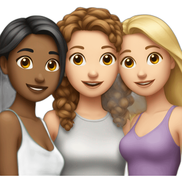 Three best friend girls emoji