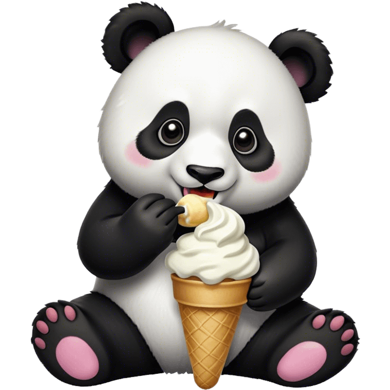 Panda eating ice cream emoji