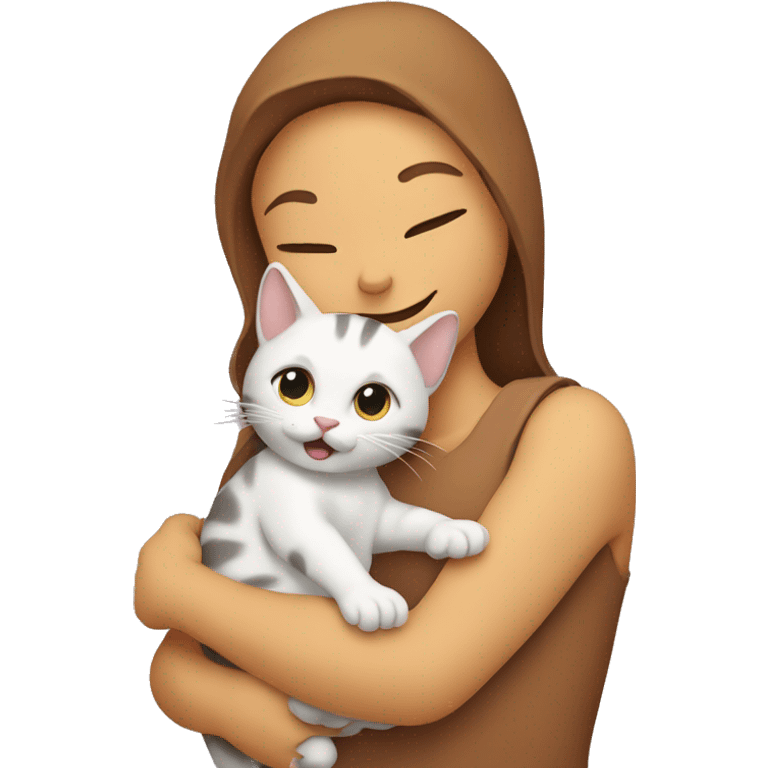 Cat holding human baby emoji