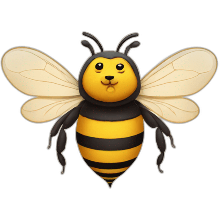 Cute bear disguised as a bee  emoji