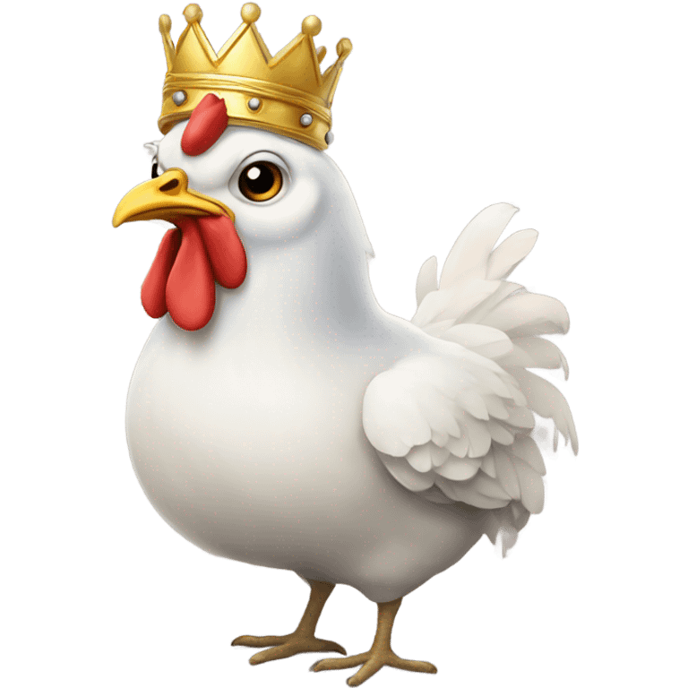 Snobby chicken wearing a crown emoji