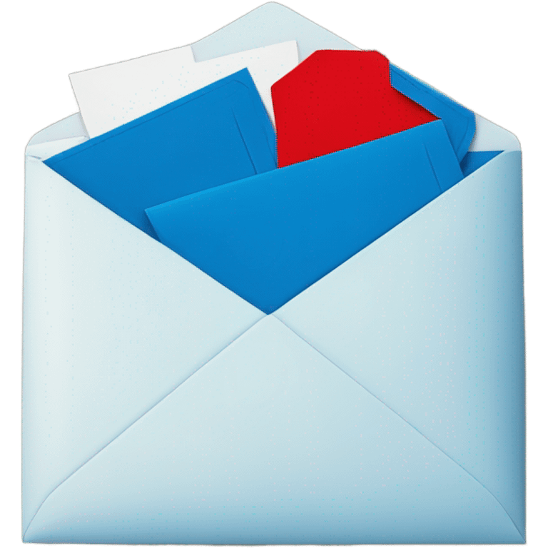 Blue and red envelope emoji