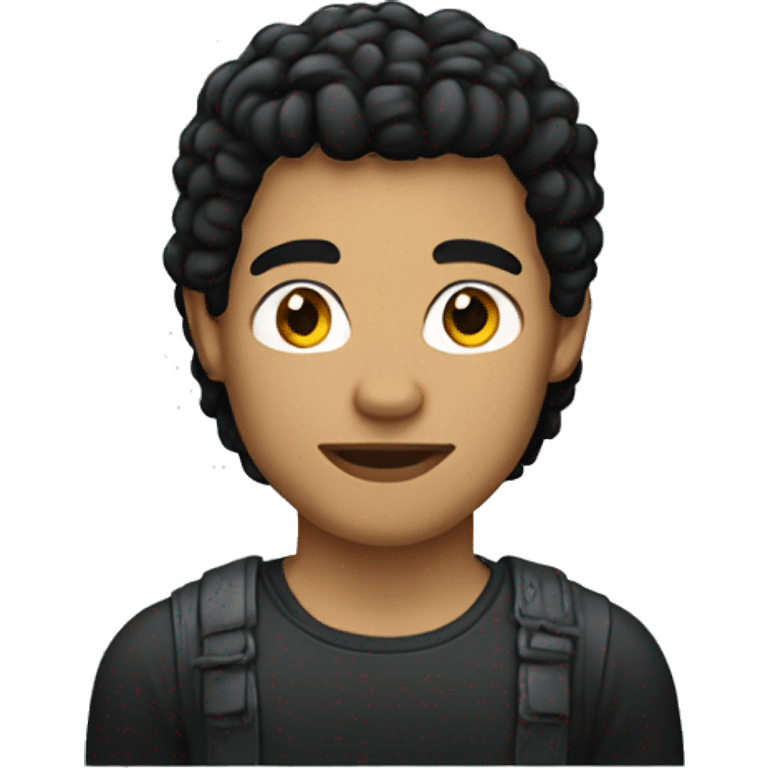 Light skinned guy with black mullet emoji