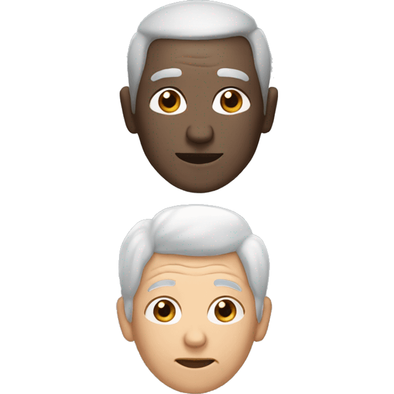 grandpa gray hair and grandma black hair emoji