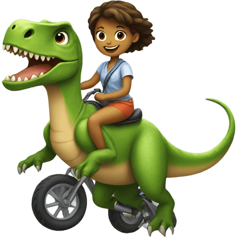 girl riding dinosaur emoji