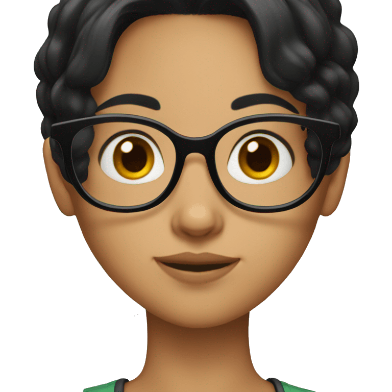 Girl with black hair and glasses emoji