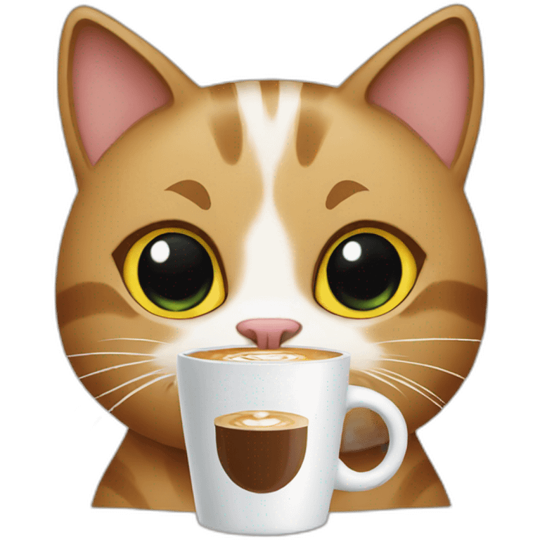 cat holding a coffee emoji