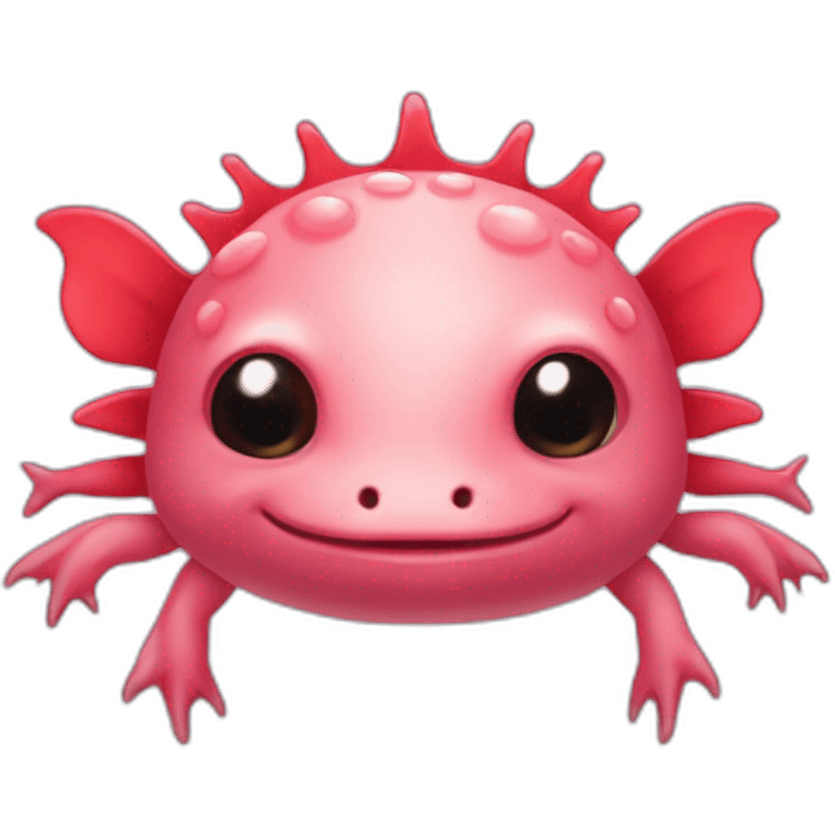 red cute axolotl face emoji