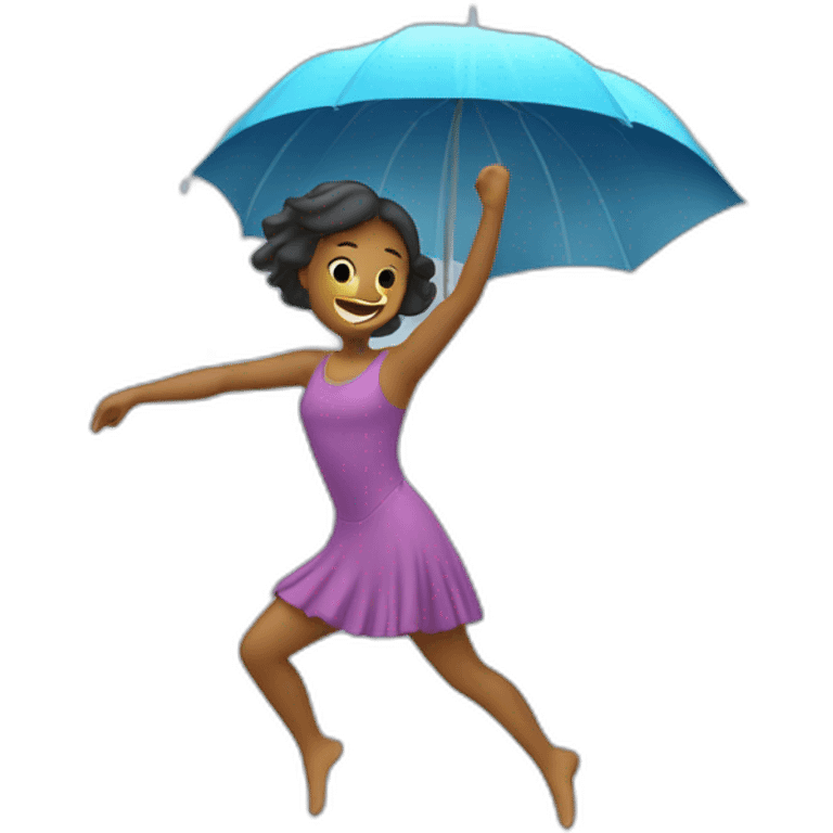 Fille qui danse sous la pluie emoji