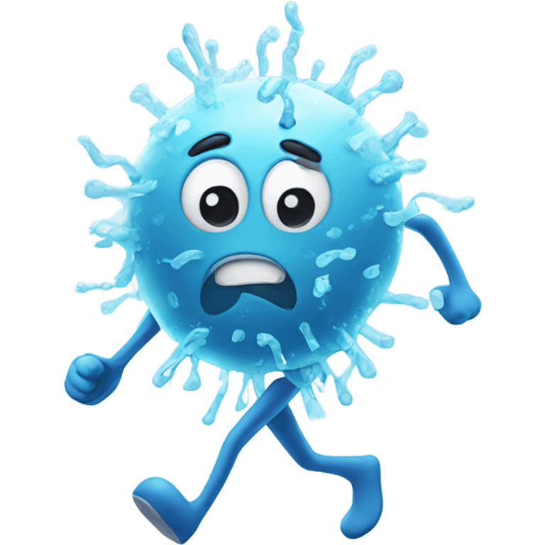 A cold germ running around  emoji