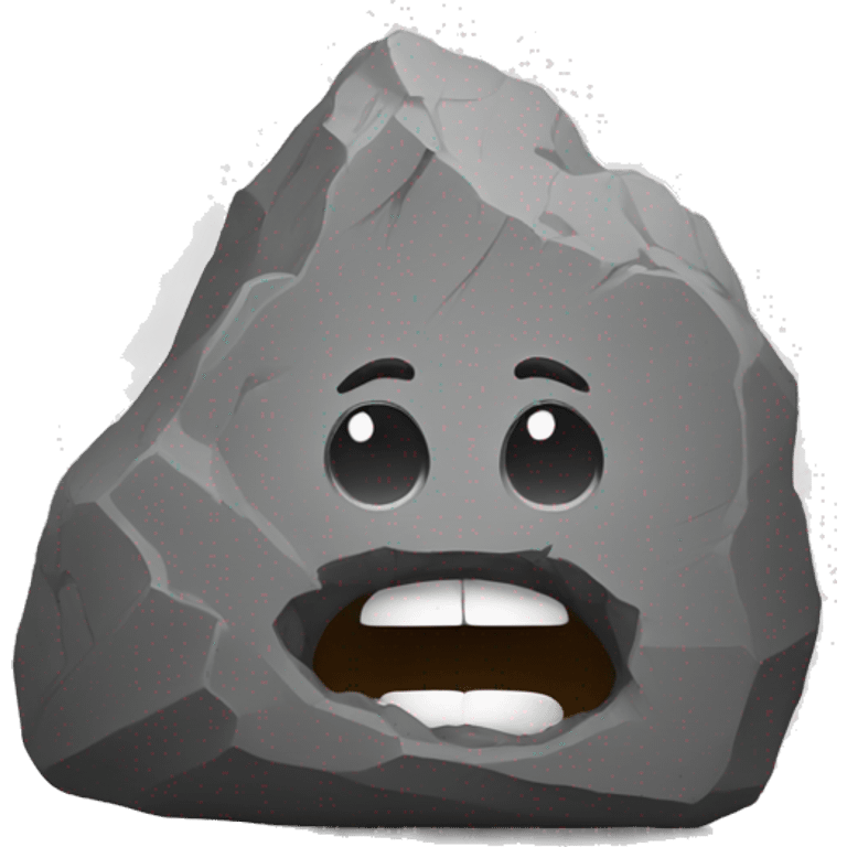 rock with etes and mouth emoji