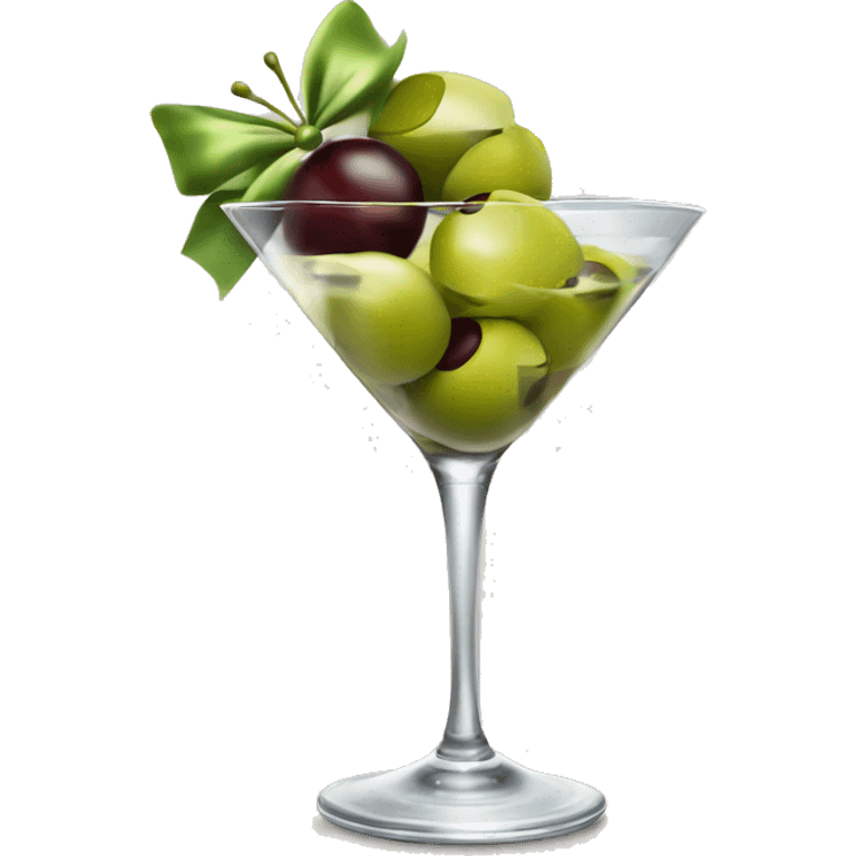 martini with extra olives and bow on the stem emoji