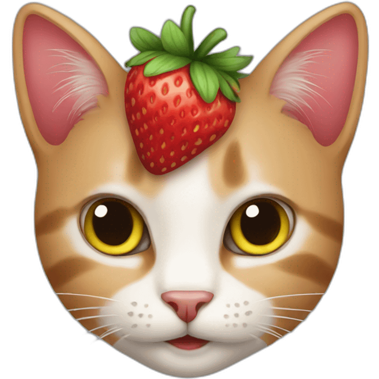 Cat strawberry emoji