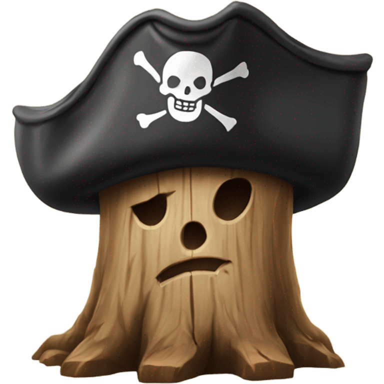 tree stump with a pirate hat emoji