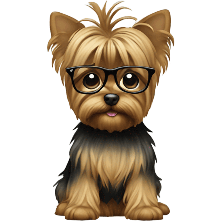 Yorki with glasses emoji