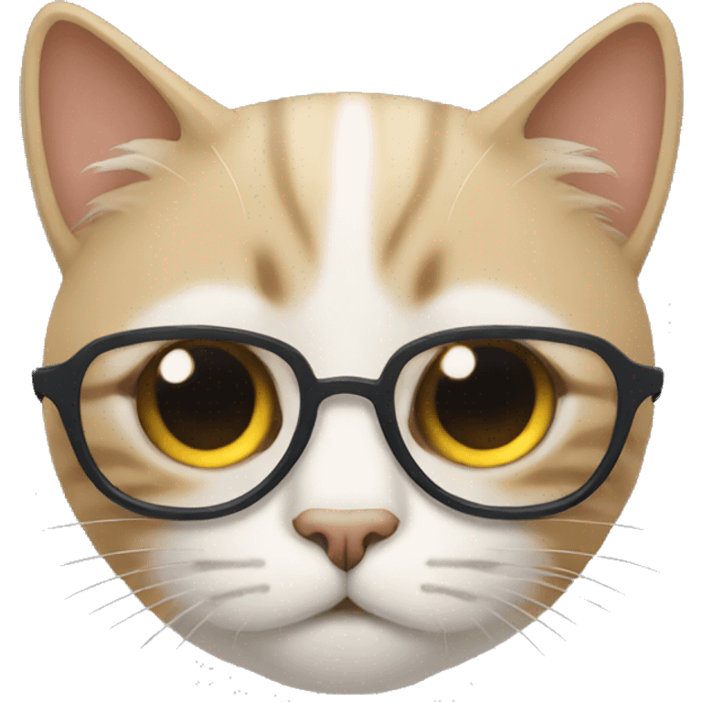 Gato,lentes, triste  emoji