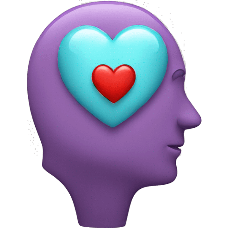 a head with a heart replacing the brain emoji