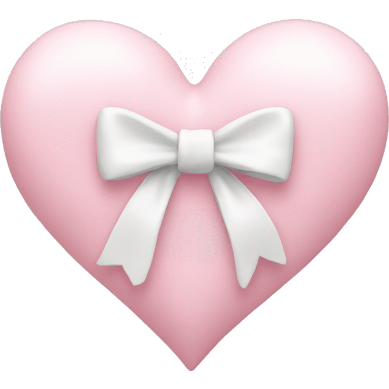 Pastel pink heart with white bow emoji