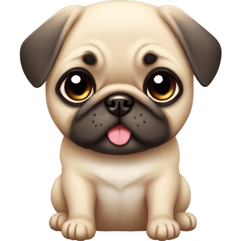 cute kawaii baby dog pug emoji