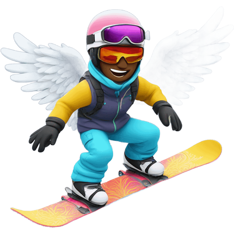 Snowboarder with wings emoji