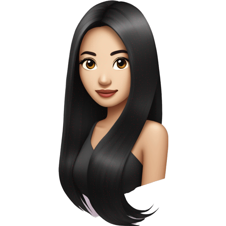 Miss universe south east Asian with very long straight black hair emoji