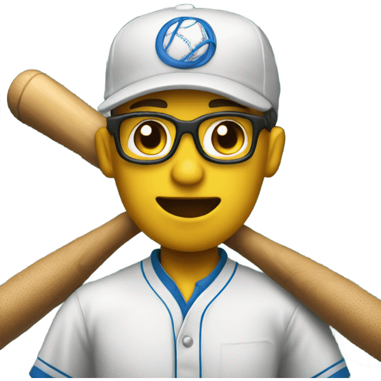 Scientist evaluating a baseball players swing inside a batting cage emoji