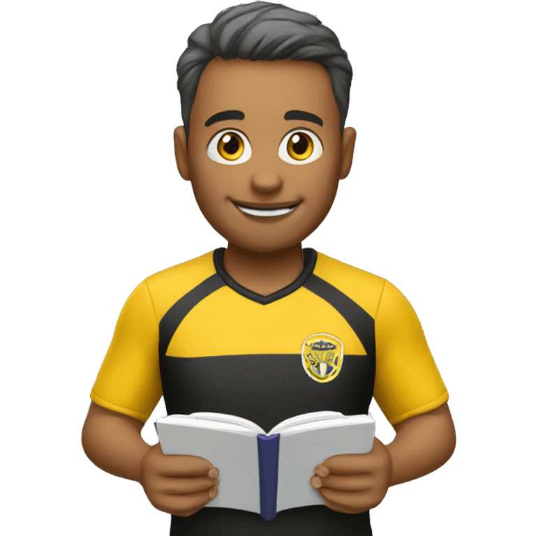 soccer coach with notebook emoji