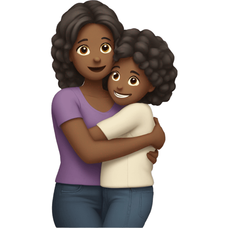 Mom and daughter hugging emoji