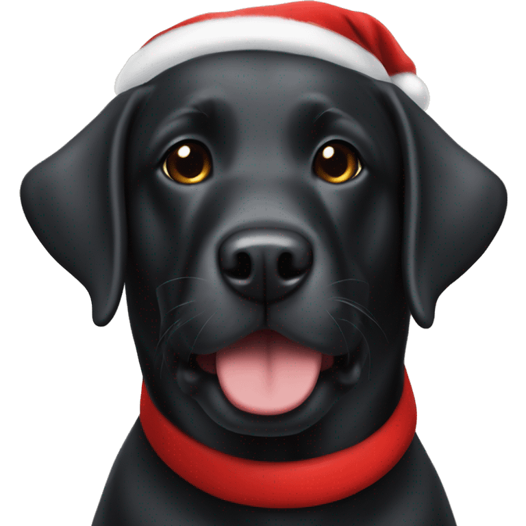 Black lab with Santa hat emoji