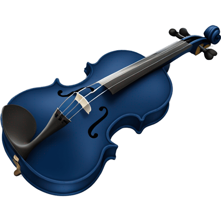 Rococo navy blue violin with a white bow emoji