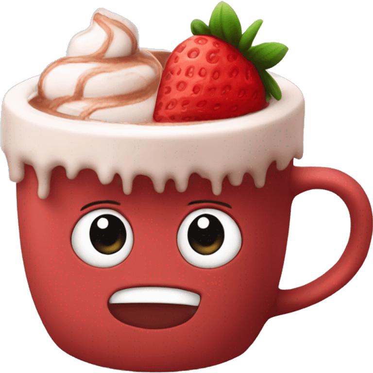 cozy strawberry hot chocolate emoji