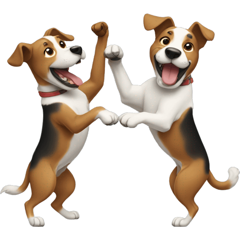 Two dogs dancing emoji