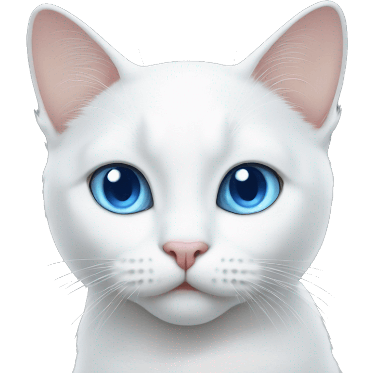 White cat with blue eyes.  emoji