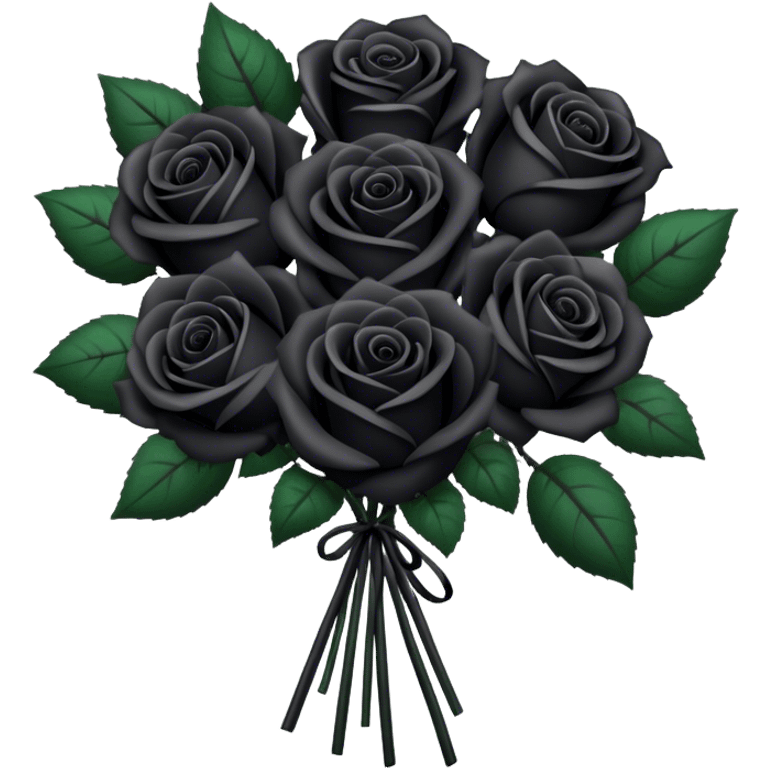 black roses bouquet  emoji