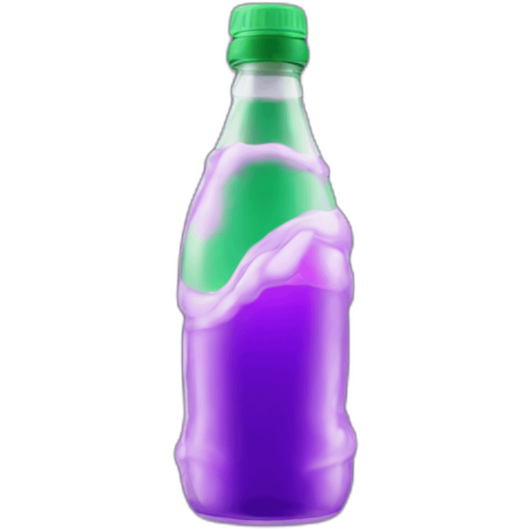 Bottle of sprite with purple liquid inside emoji