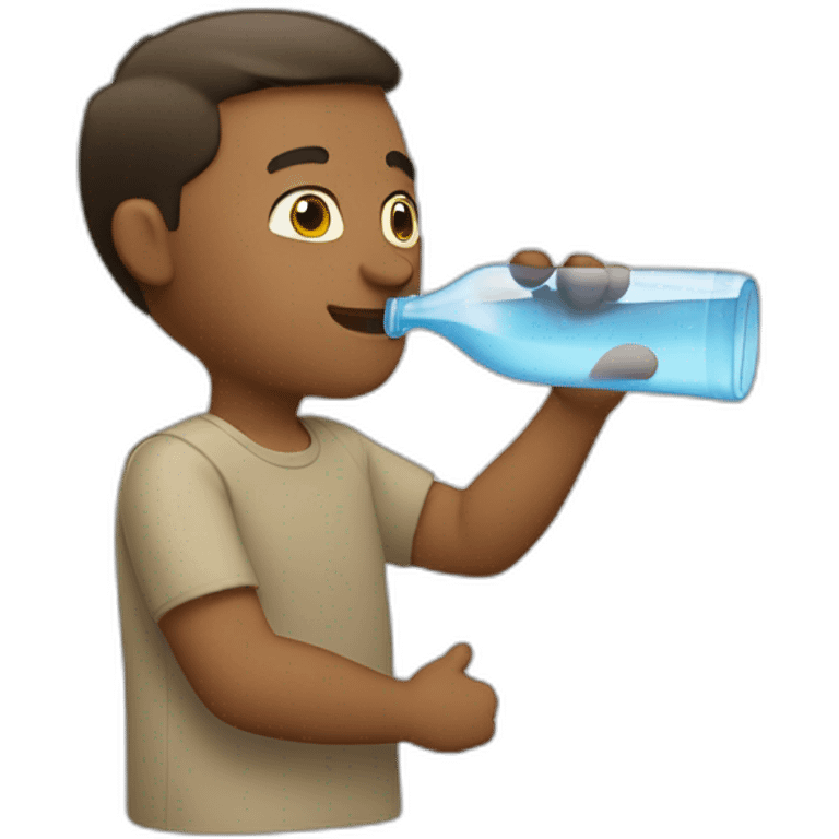 White Man drink water emoji