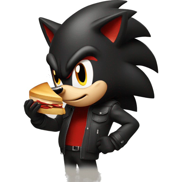 shadow the hedgehog eating steak emoji