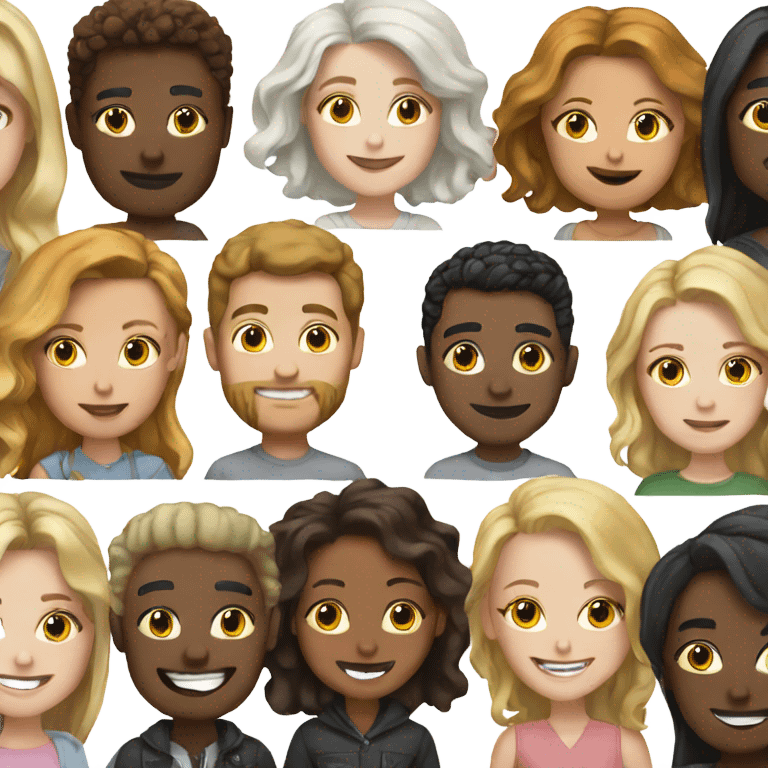 Group of white friends emoji