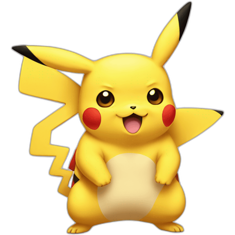 Pikachu with muscle emoji