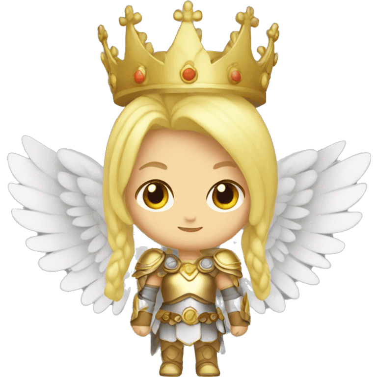 Blond Valkyrie full body with crown with wings emoji